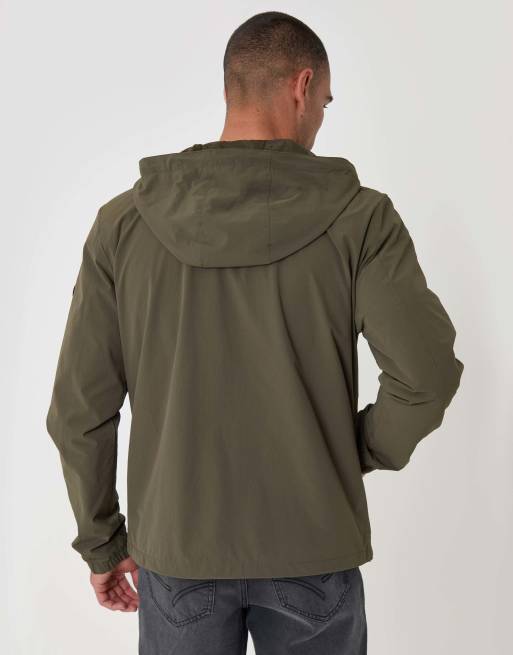Threadbare Showerproof ripstop hooded jacket in khaki, 4 of 4