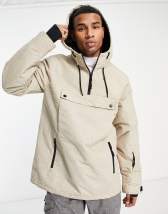 Only & Sons waterproof heavyweight puffer with hood in beige | ASOS