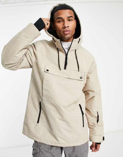 Threadbare ski anorak jacket in beige ASOS