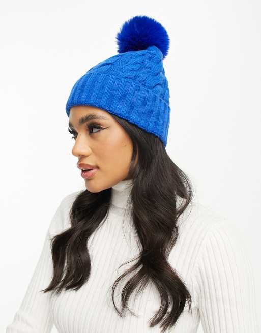 Threadbare Ski bobble hat in blue | ASOS