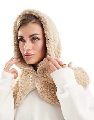 Threadbare Ski borg zip through balaclava in taupe | ASOS