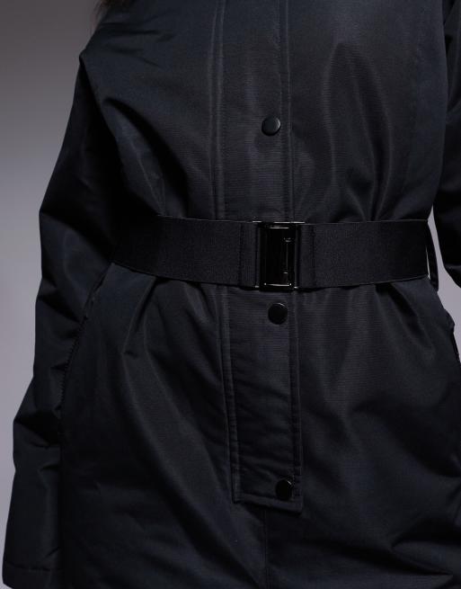 Threadbare Ski button front ski suit in black