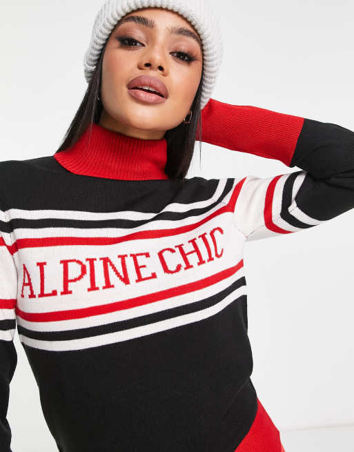 Threadbare Ski Coltrui in zwart en rood ASOS