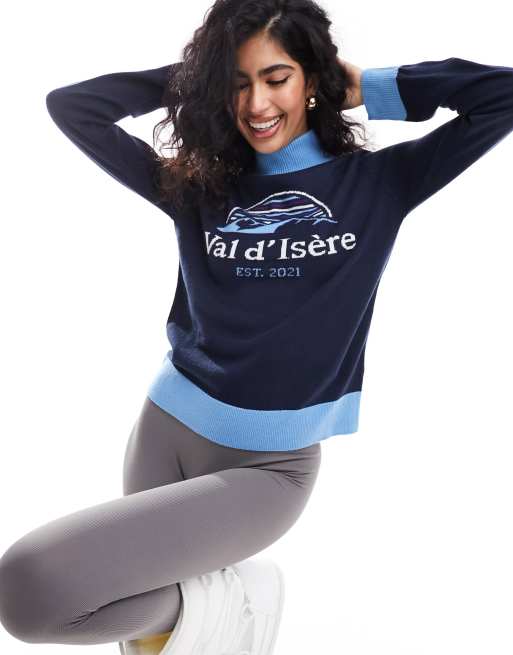 Threadbare - Ski - Coltrui met print in marineblauw