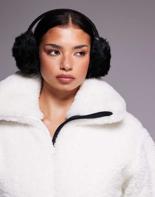 Threadbare Ski faux fur ear muffs in black