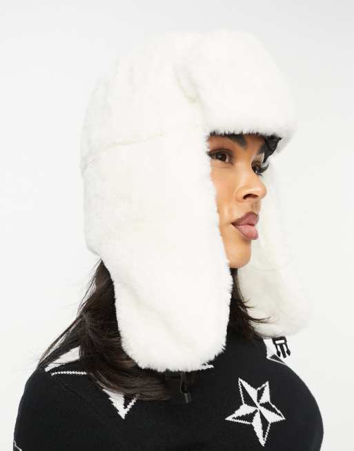 Threadbare Ski faux fur hat in ecru | ASOS