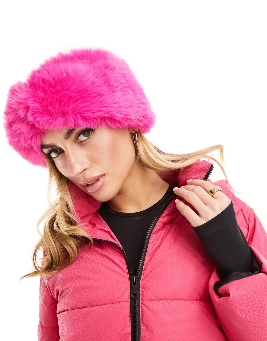 Threadbare Ski faux fur headband in hot pink