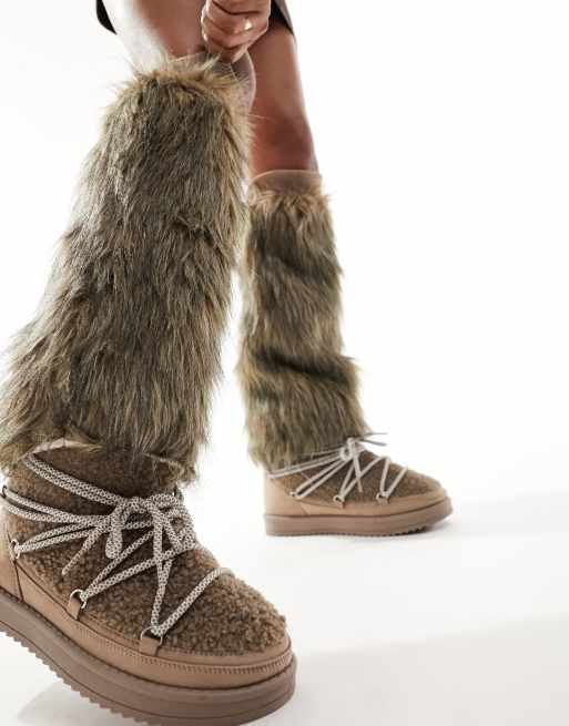 Fur leg warmers hot sale for boots