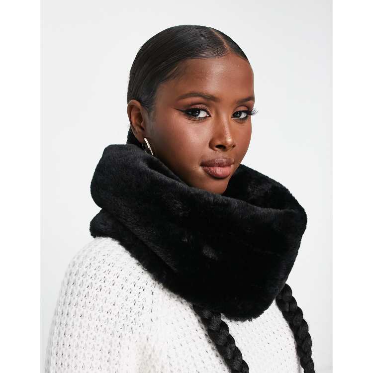 Threadbare Ski faux fur snood in black | ASOS