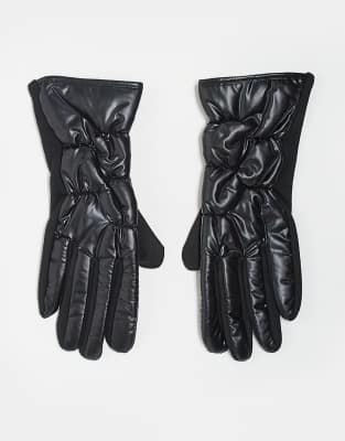 Threadbare - Ski - Hochglänzende Handschuhe in Schwarz