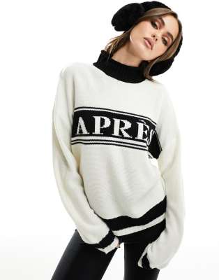 Threadbare - Ski - Hoogsluitende trui met print in zwart-wit