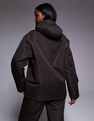 Threadbare Ski Over The Head Jacket With Hood In Brown