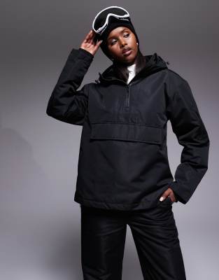 Threadbare Threadbare Ski overhead jacket with hood in black