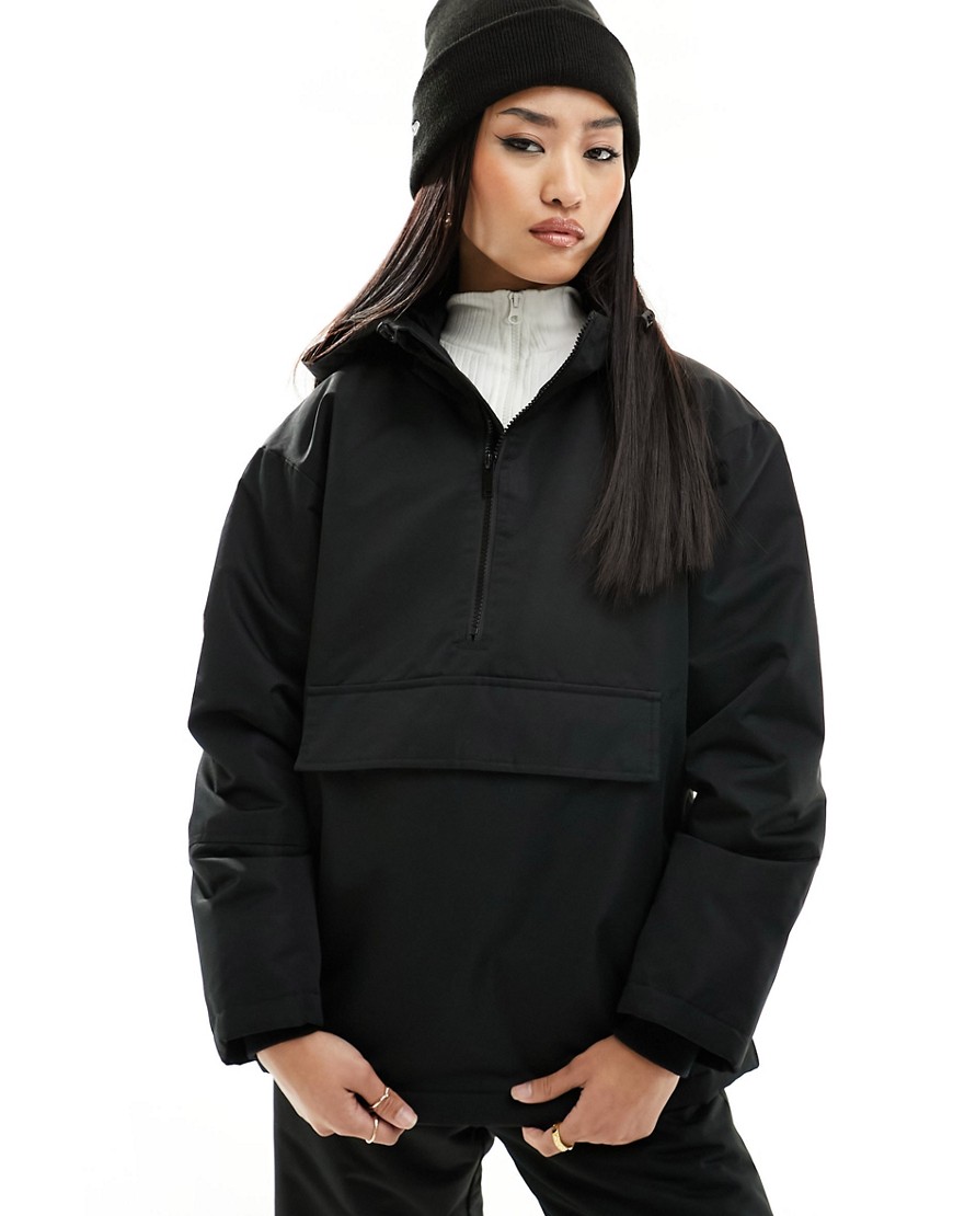 Threadbare Ski overhead quarter zip jacket in black