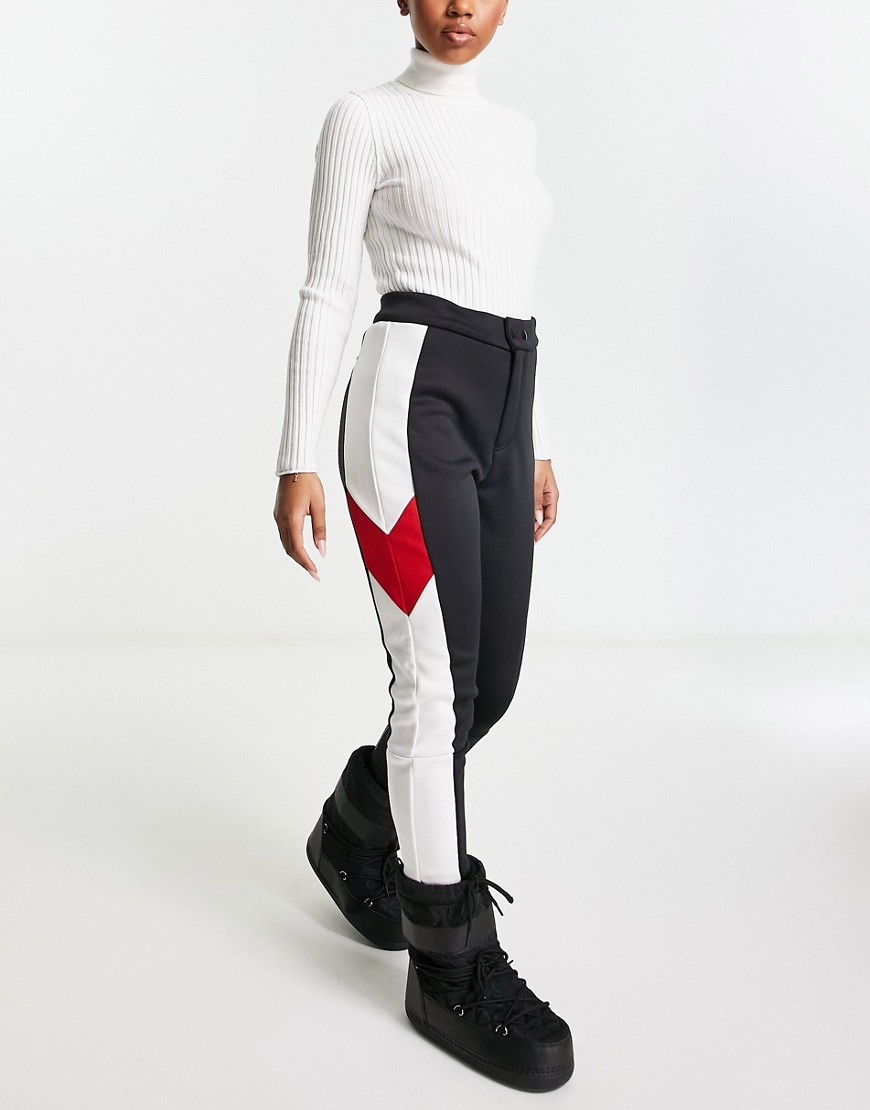 Threadbare Plus Fitness Threadbare Ski Pants With Paneling In Black And White