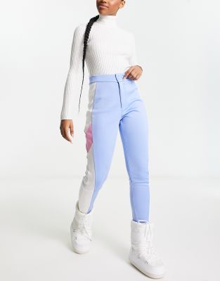 Threadbare Ski pants with paneling in pastel blue