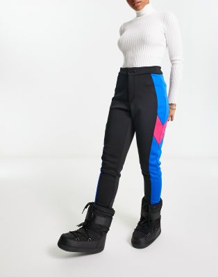 Threadbare Ski pants with panelling in black and blue