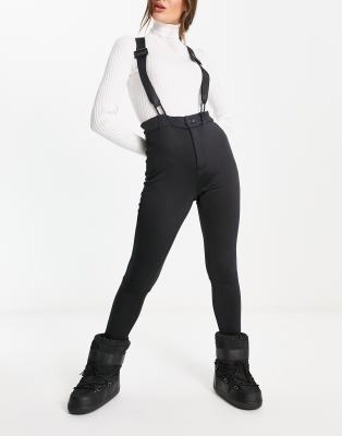 Threadbare Ski pants with suspenders in black