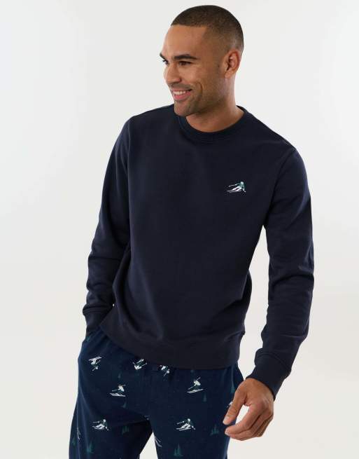 Threadbare Ski print long sleeve pyjama set in navy, 3 of 4