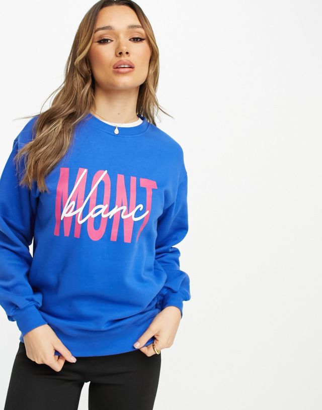 Threadbare Ski printed sweater in blue