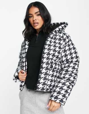 Houndstooth hot sale puffer jacket