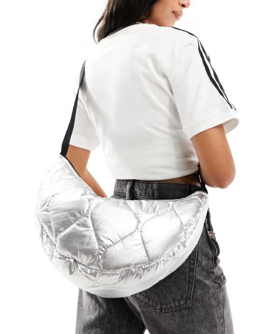 Threadbare Ski quilted cross body bag in silver