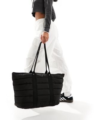 Threadbare Ski quilted weekender bag in black - ASOS Price Checker