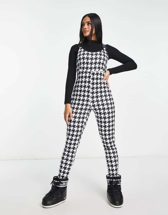 Threadbare Ski salopettes in houndstooth