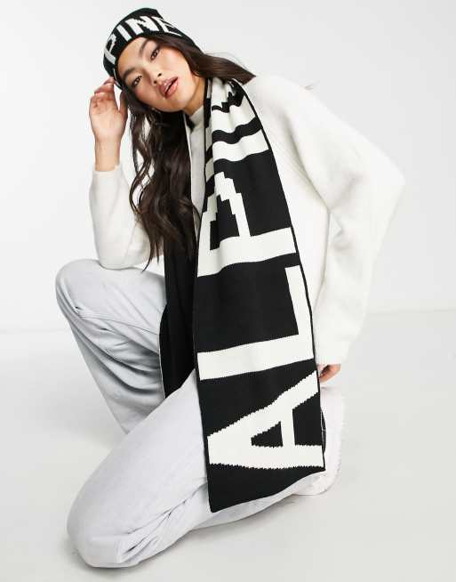 Threadbare - Ski - Sciarpa nera con stampa