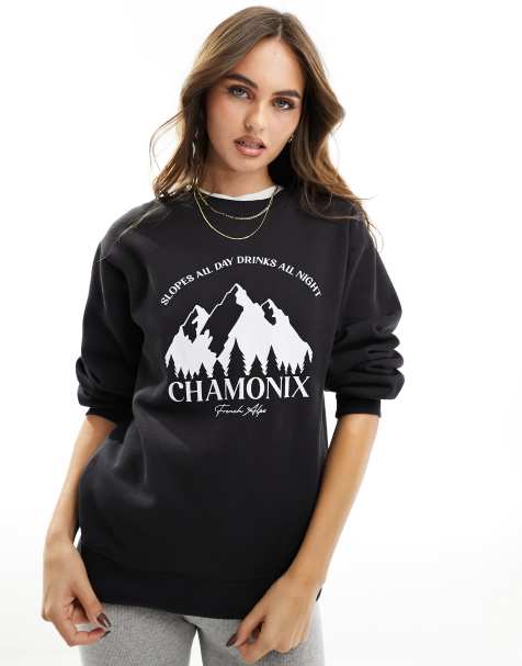 Threadbare - Ski - Sweater met print in zwart - view 1