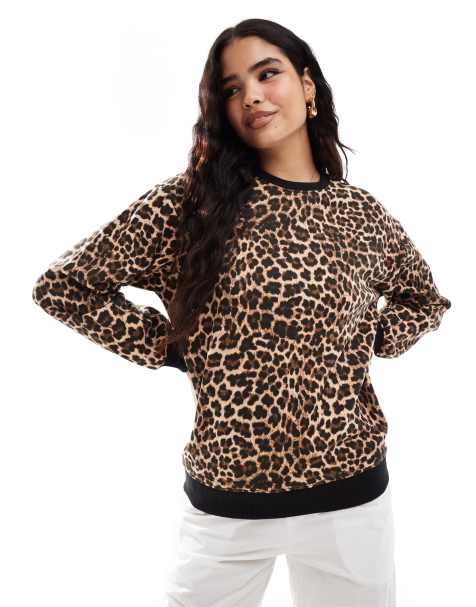 Threadbare Ski sweatshirt in leopard print - view 1