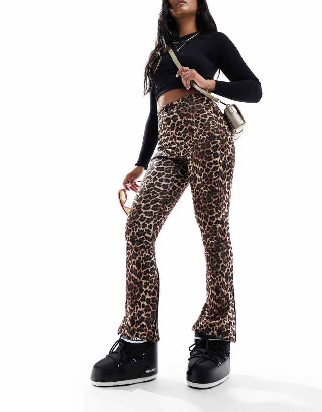 Threadbare - ski trousers in leopard print