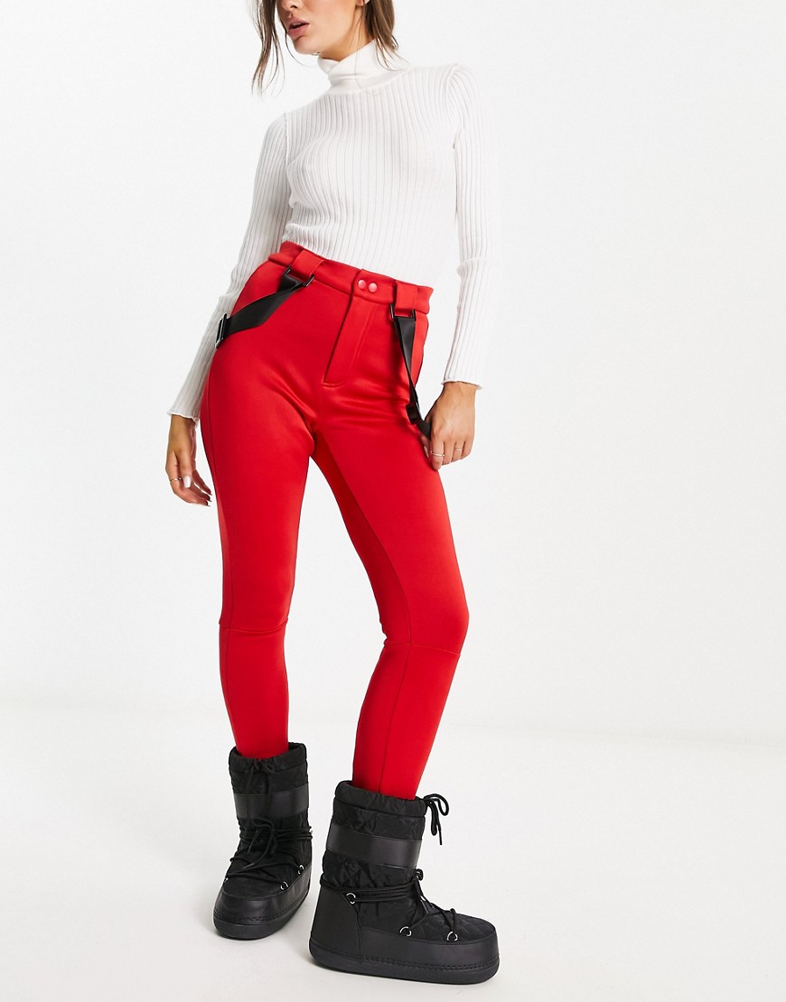 Threadbare Ski trousers with braces in red