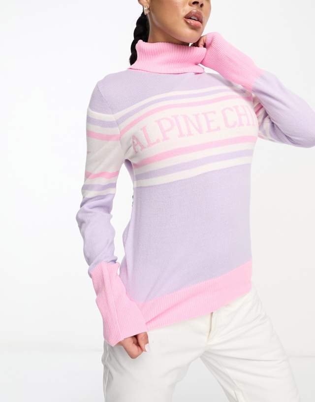 Threadbare Ski turtle neck sweater in lilac