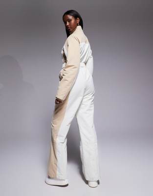 Threadbare Ski Two-tone Ski Suit In White