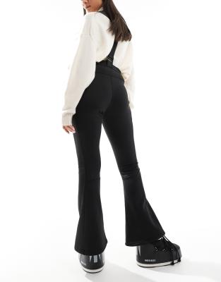 Threadbare Ski Wide Leg Pants With Suspenders In Black