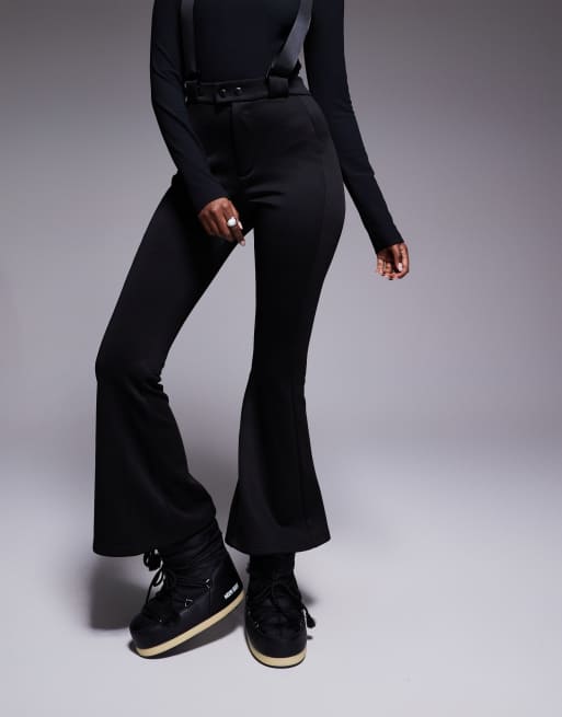 Threadbare Ski wide leg pants with suspenders in black ASOS