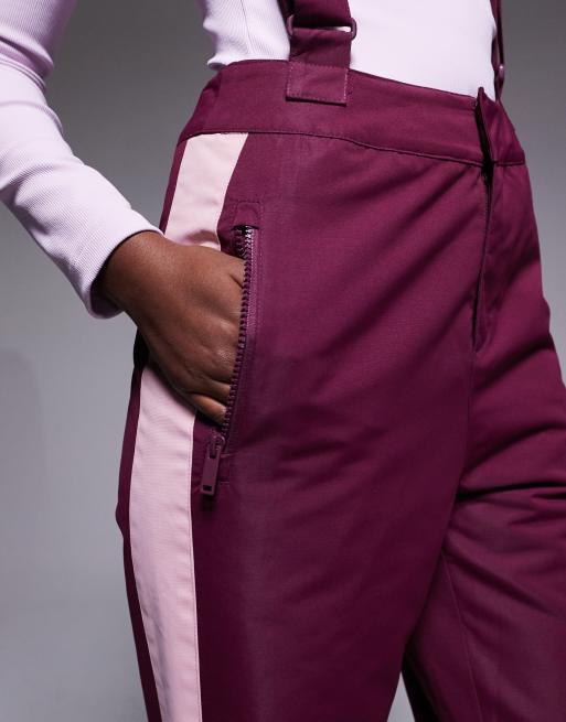 Threadbare – Skidåkning – Vinröda och rosa, kontrasterande skidbyxor, 4 av 5