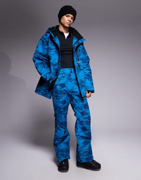 Threadbare - Skiset met print in blauw en marineblauw - view 1