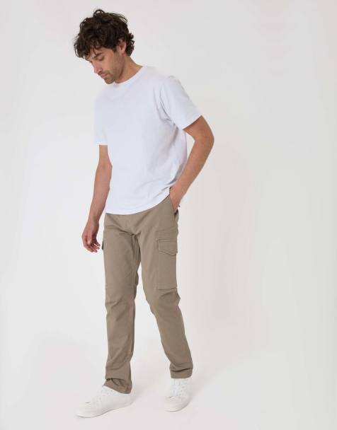 Threadbare Slim fit cargo style trousers in taupe - view 1