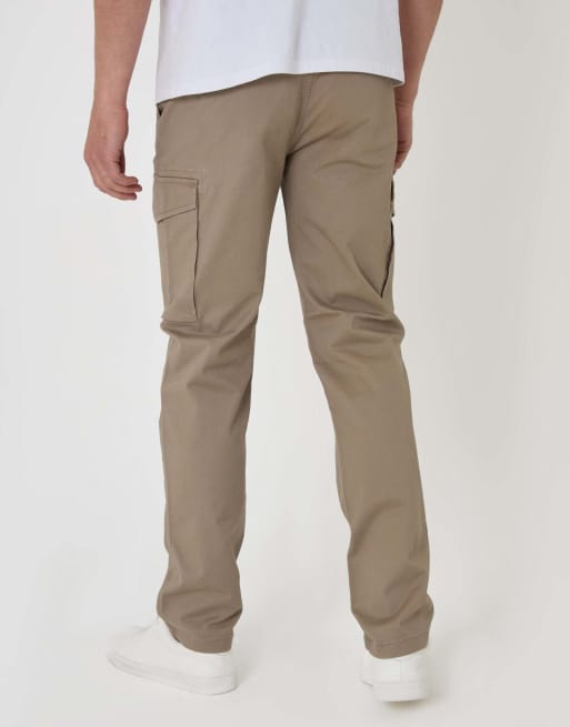 Threadbare Slim fit cargo style trousers in taupe, 4 of 4