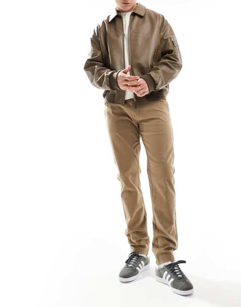 Threadbare slim fit chino pants in camel - view 1