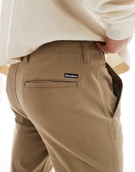 Threadbare slim fit chino trousers in camel, 5 of 5