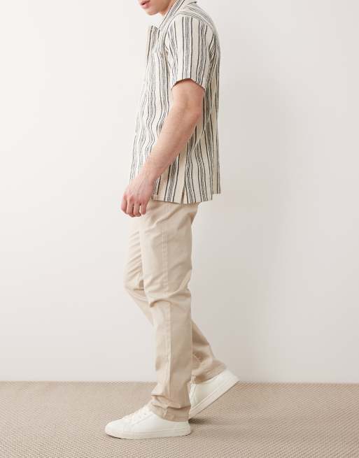 Threadbare slim fit chino trousers in light stone, 3 of 5