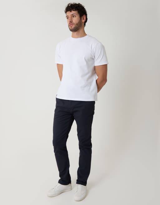 Threadbare slim fit chino trousers in navy, 3 of 4