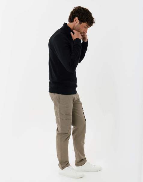 Threadbare Slim fit cotton rich cargo trousers in mushroom brown - view 1