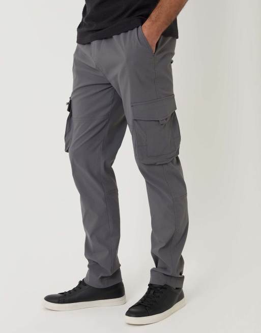 Threadbare Slim fit stretch cargo trousers in grey in grey, 2 of 4
