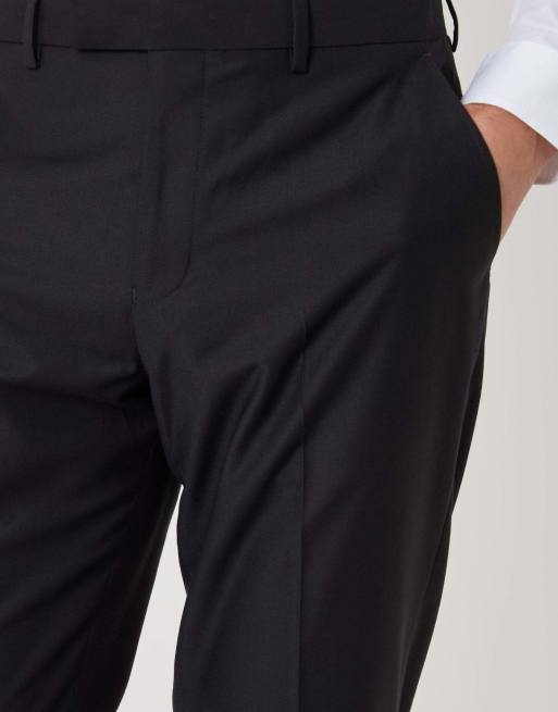 Threadbare Slim fit suit trousers in black, 3 of 5