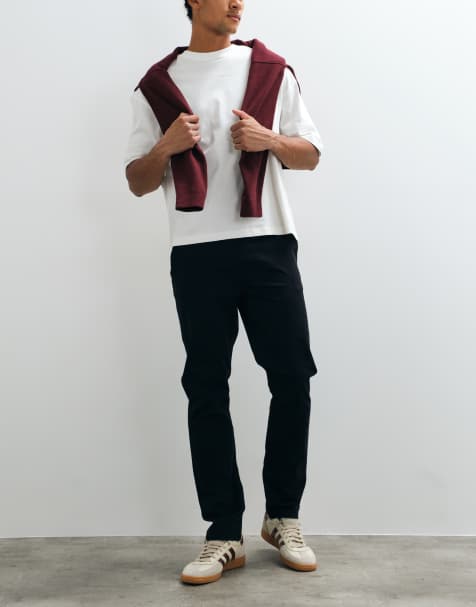 Threadbare slim leg pants in black - view 1