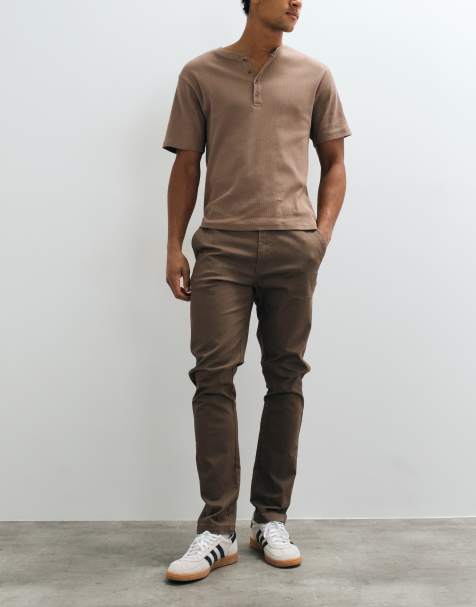 Threadbare slim leg pants in mushroom - view 1